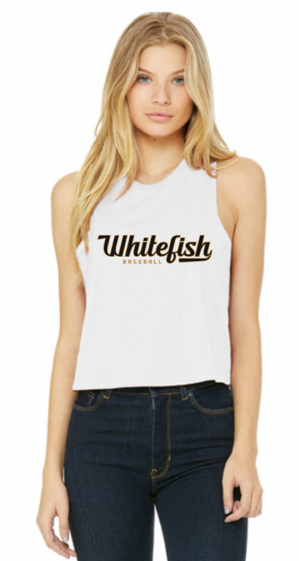 Whitefish Baseball Racerback Crop Tank (Women's)